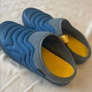 Teva Blue and Gray Slip-On Shoes with Yellow Accents size 10